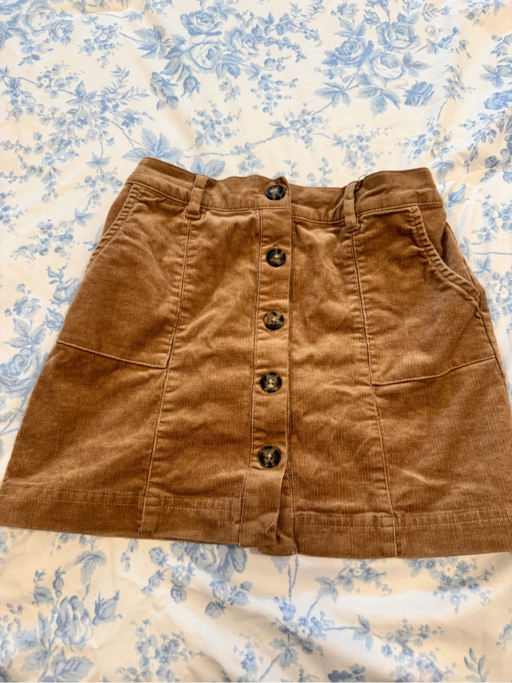 Vineyard Vines Chestnut Brown Corduroy Button-Front Girls' Skirt
